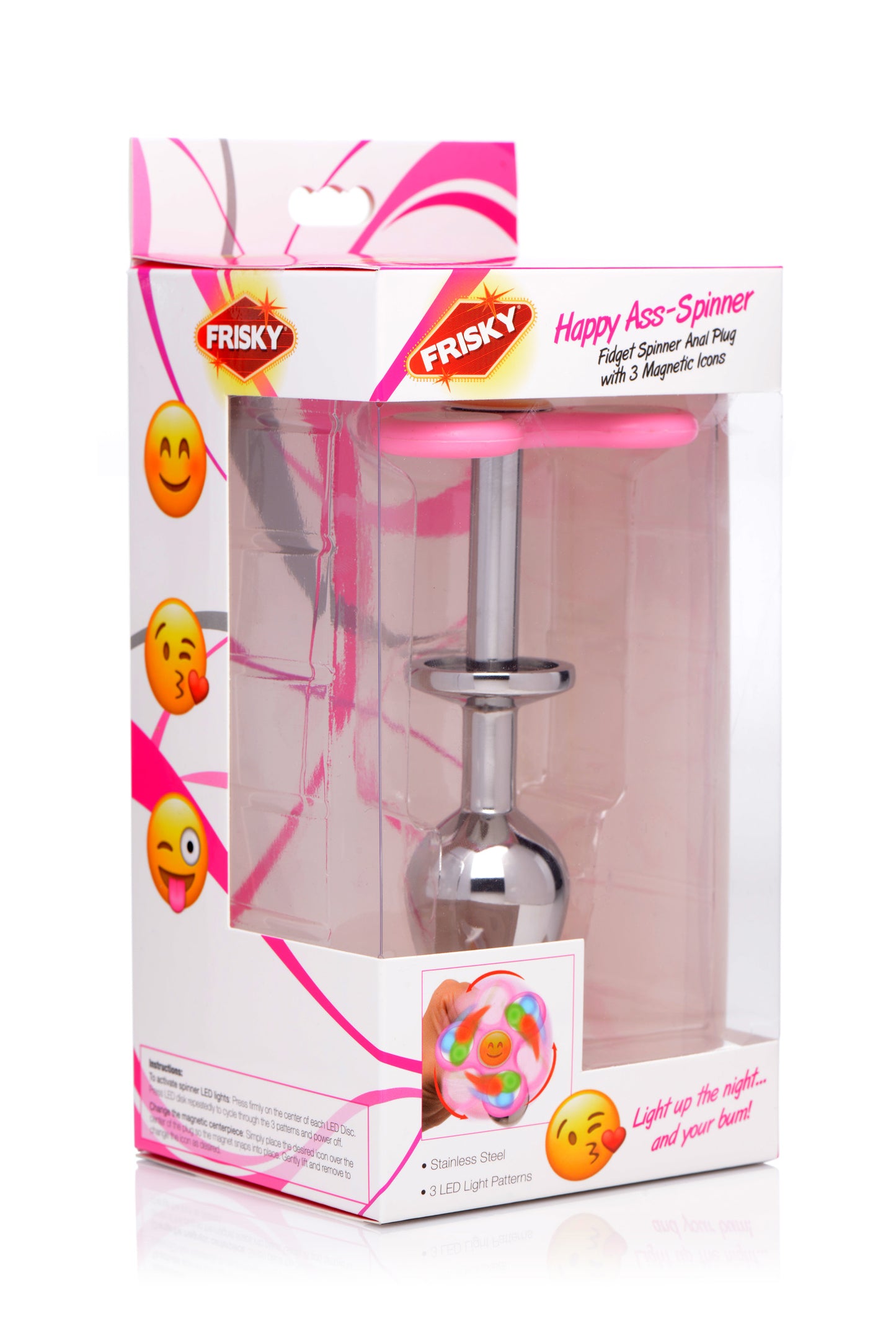 Light Up Emoji Fidget Spinner Butt Plug - UABDSM