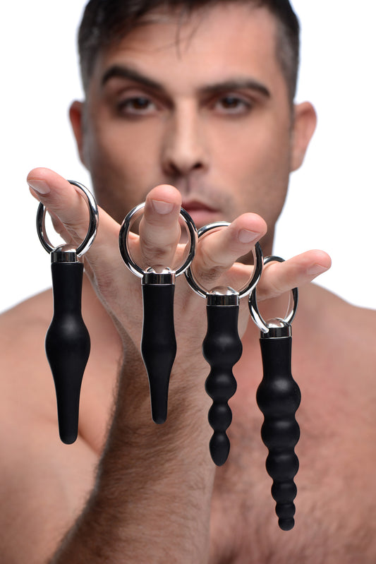 4 Piece Silicone Anal Ringed Rimmer Set - UABDSM