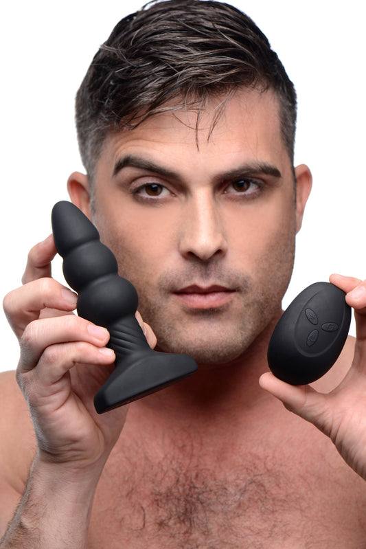 Slim I Rippled Rimming Plug With Remote Control - UABDSM