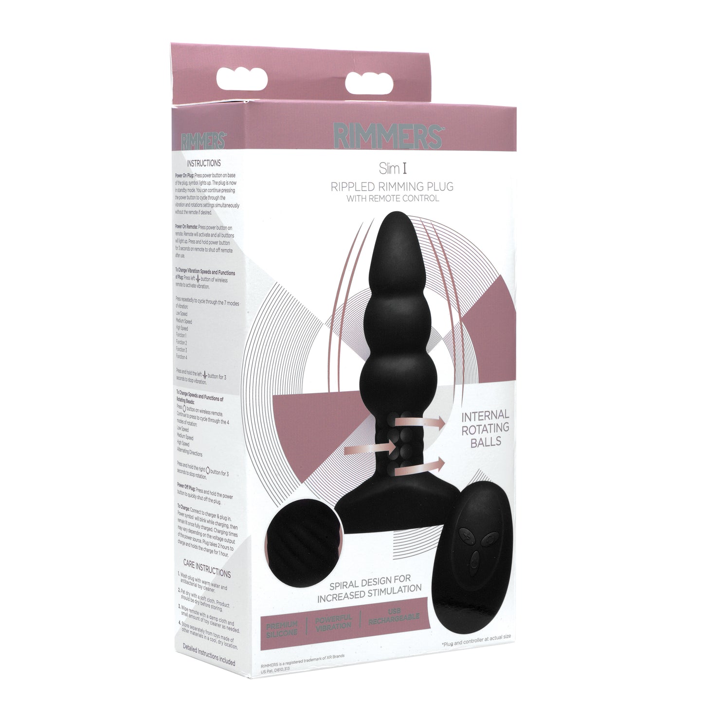 Slim I Rippled Rimming Plug With Remote Control - UABDSM