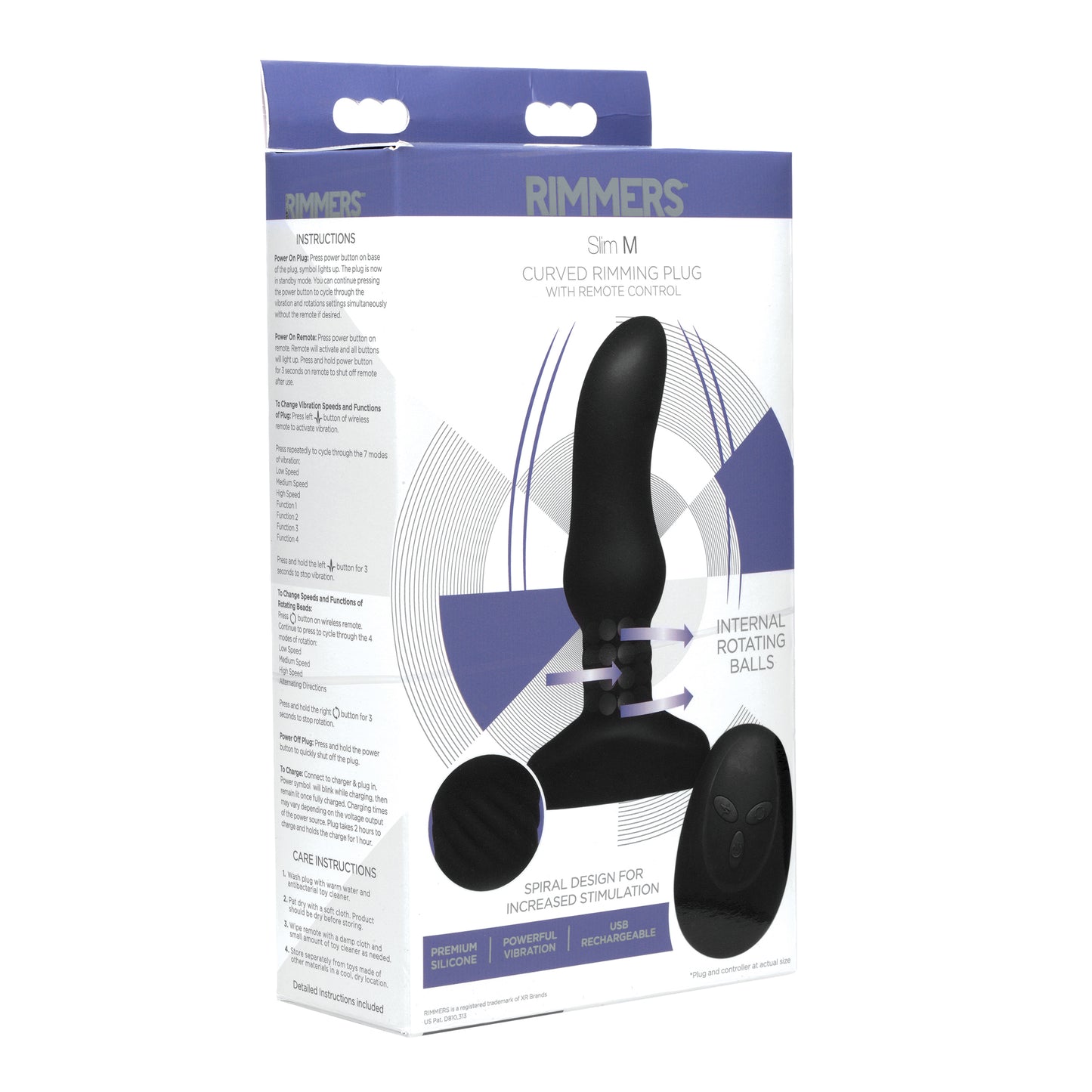 Slim M Curved Rimming Plug With Remote Control - UABDSM