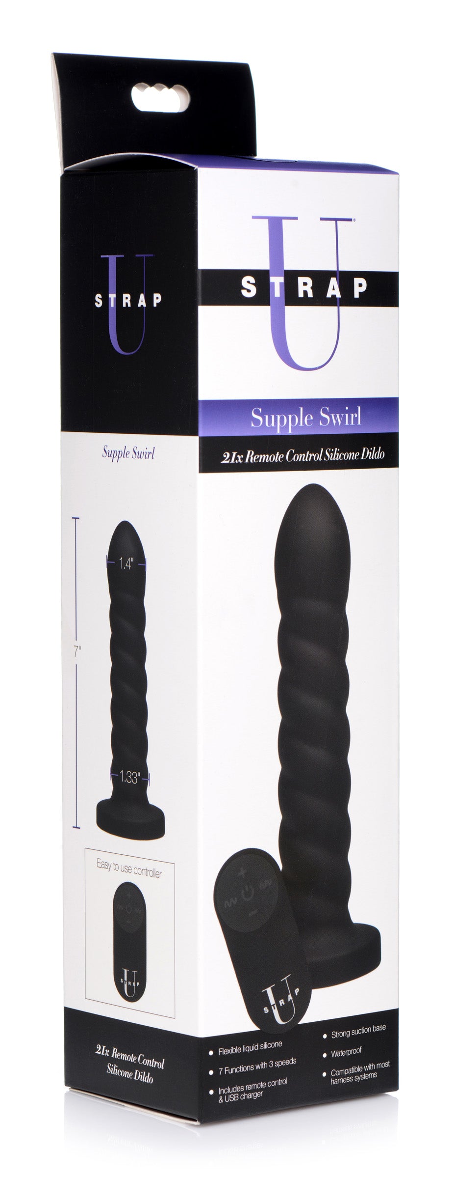 Supple Swirl 21X Remote Control Silicone Dildo - UABDSM