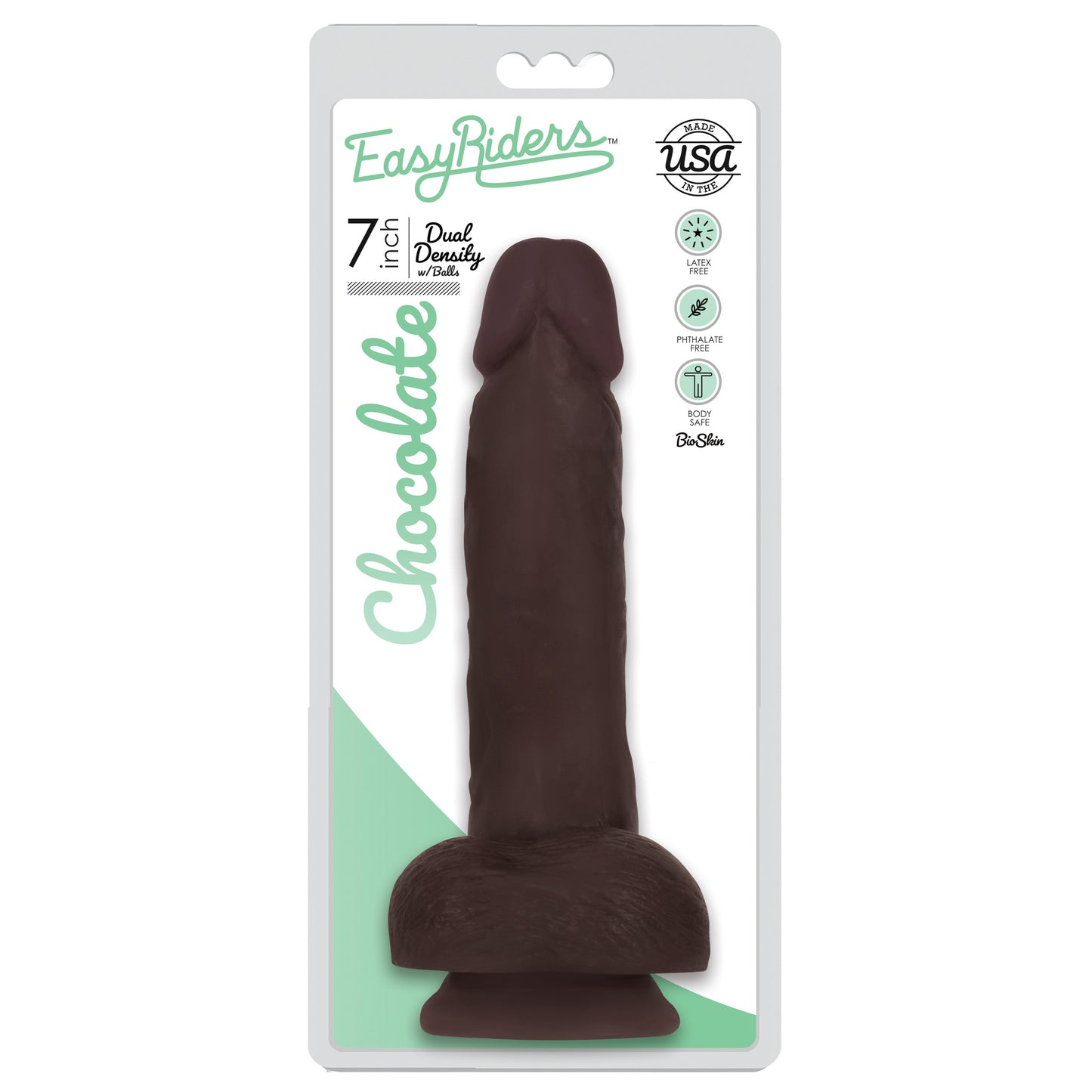 Easy Riders 7 Inch Dual Density Dildo With Balls - Brown - UABDSM