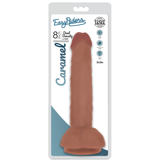 Easy Riders 8 Inch Dual Density Dildo With Balls - Tan - UABDSM