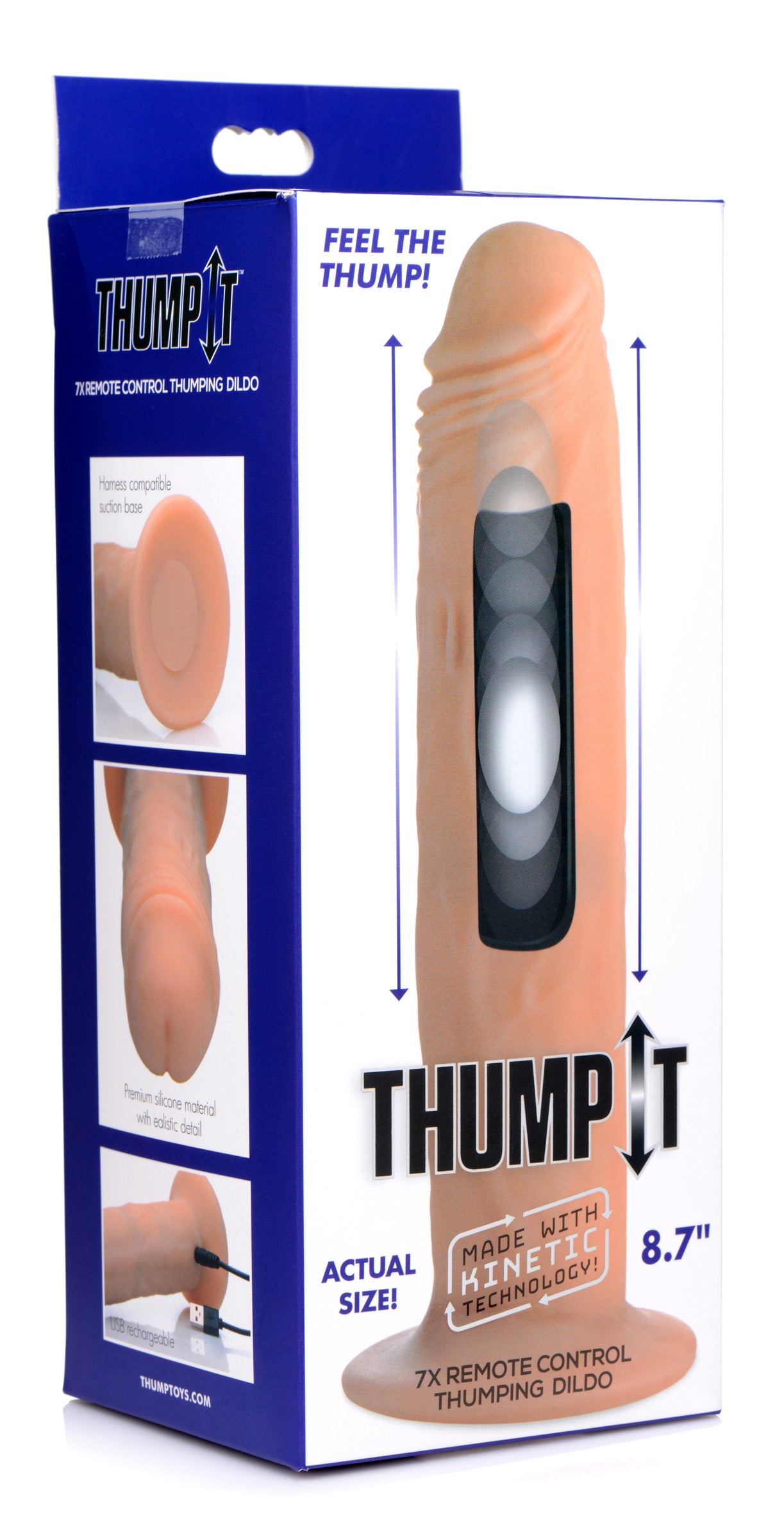 Kinetic Thumping 7X Remote Control Dildo - Large - UABDSM