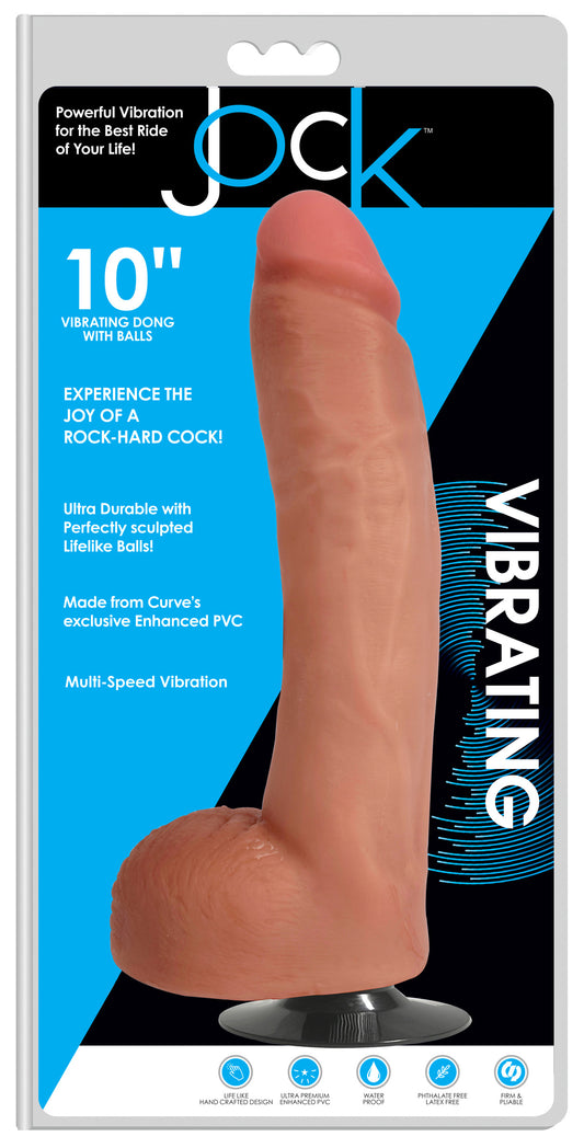 JOCK 10 Inch Vibrating Dong with Balls - UABDSM