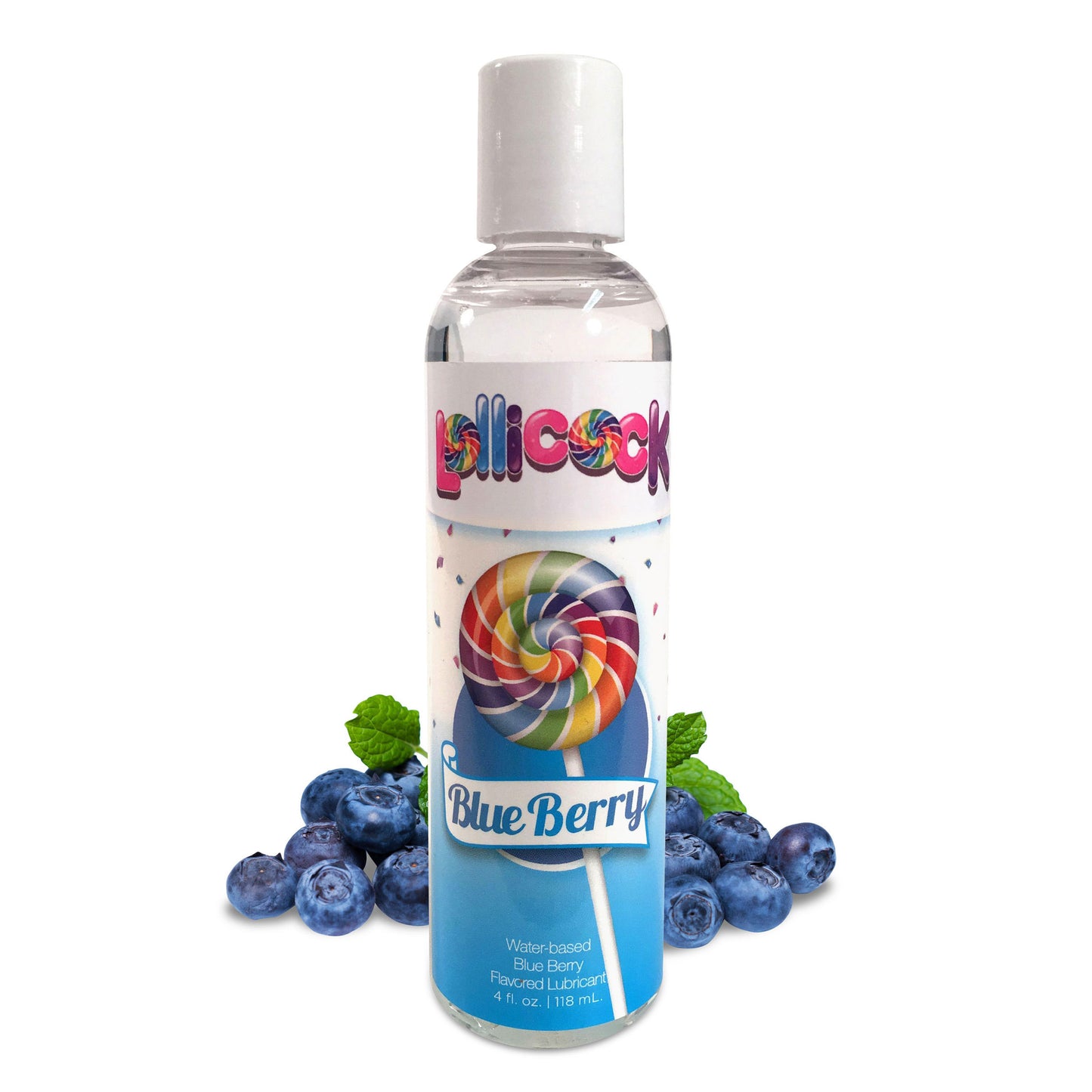 Lollicock 4 oz. Water-based Flavored Lubricant - Blue Berry - UABDSM