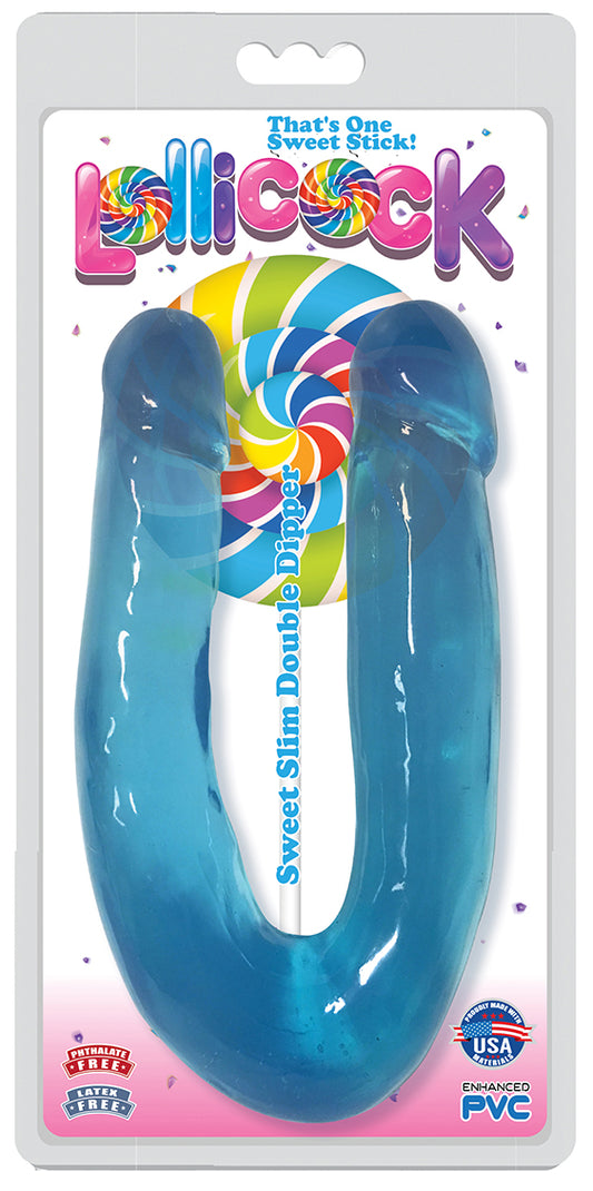 Lollicock Sweet Slim Double Dipper Dildo - Blue - UABDSM