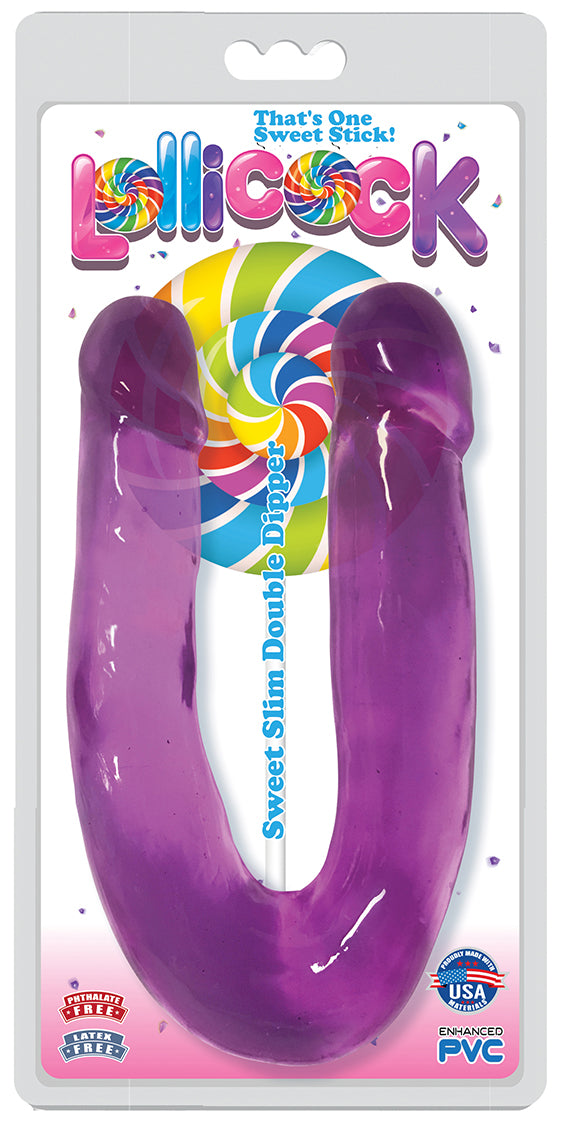 Lollicock Sweet Slim Double Dipper Dildo - Purple - UABDSM
