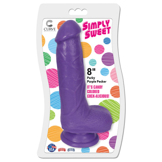 8 Inch Bangin Pecker Dildo - Purple - UABDSM