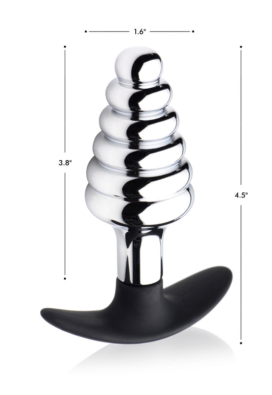 Dark Hive Metal and Silicone Ribbed Anal Plug - UABDSM