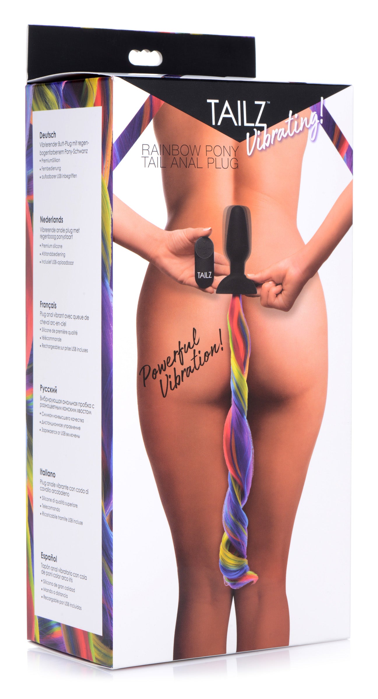 Remote Control Vibrating Rainbow Pony Tail Anal Plug - UABDSM