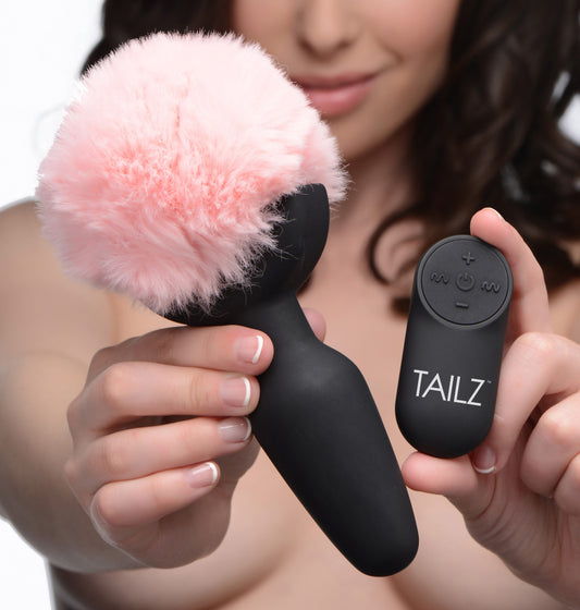 Remote Control Vibrating Pink Bunny Tail Anal Plug Remote Control Vibrating Pink Bunny Tail Anal Plug - UABDSM