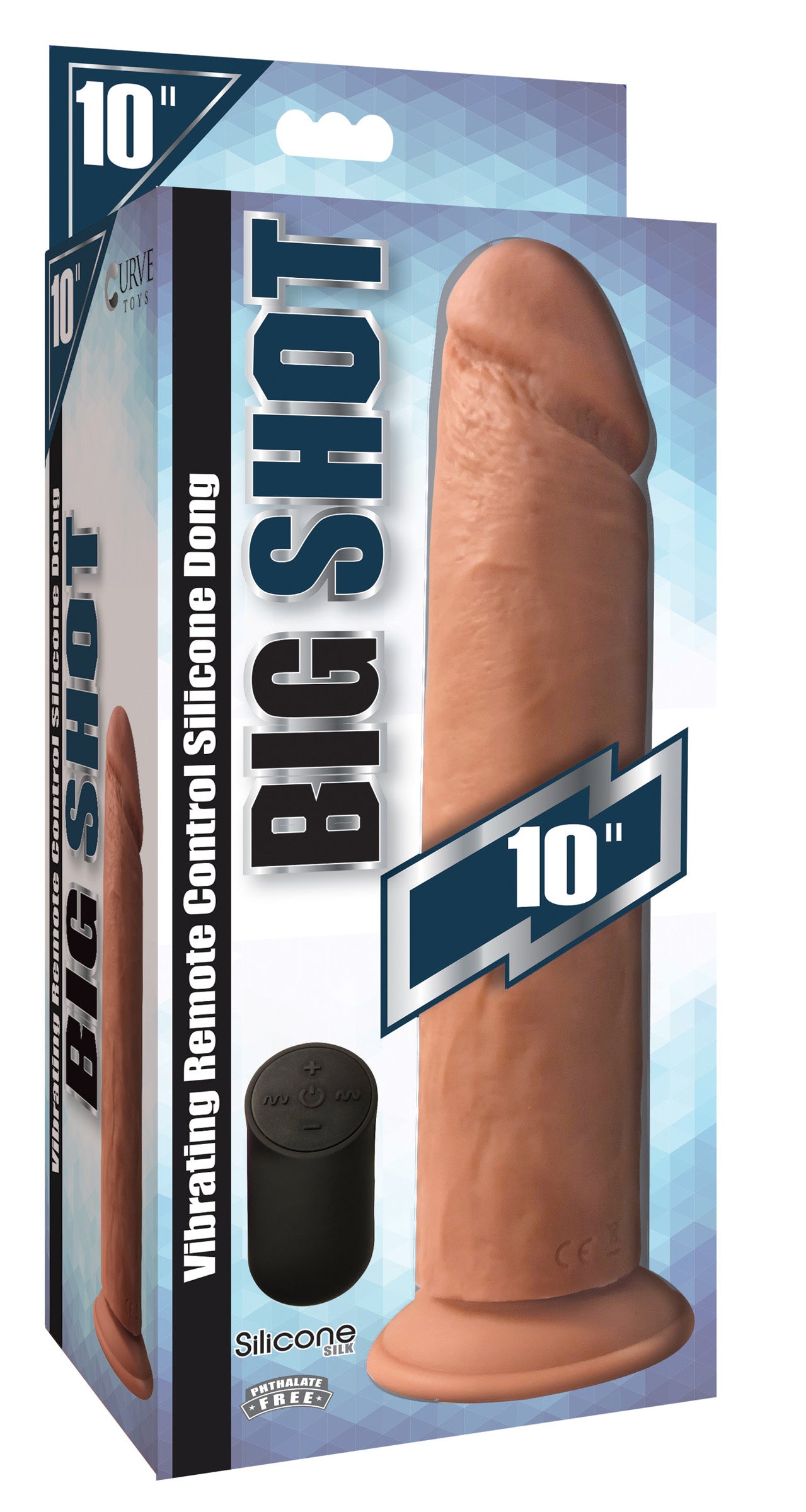 Big Shot Vibrating Remote Control Silicone Dildo - 10 Inch - UABDSM