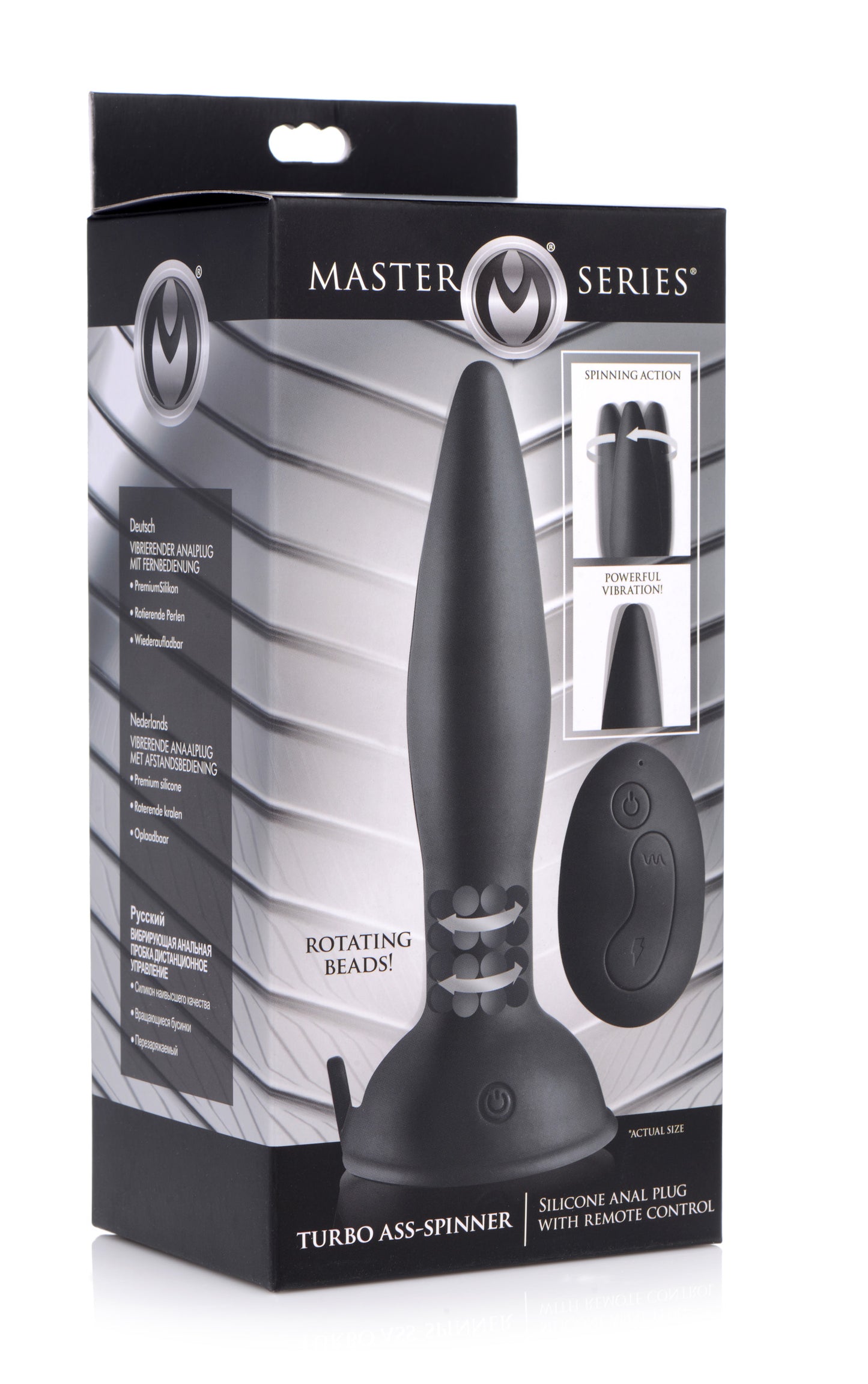 Turbo Ass-Spinner Silicone Anal Plug with Remote Control - UABDSM