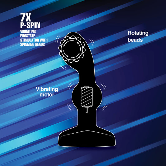 7X P-Spin Vibrating Prostate Stimulator with Spinning Beads - UABDSM