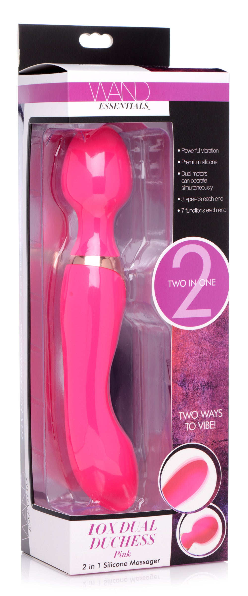 10X Dual Duchess 2-in-1 Silicone Massager - Pink - UABDSM