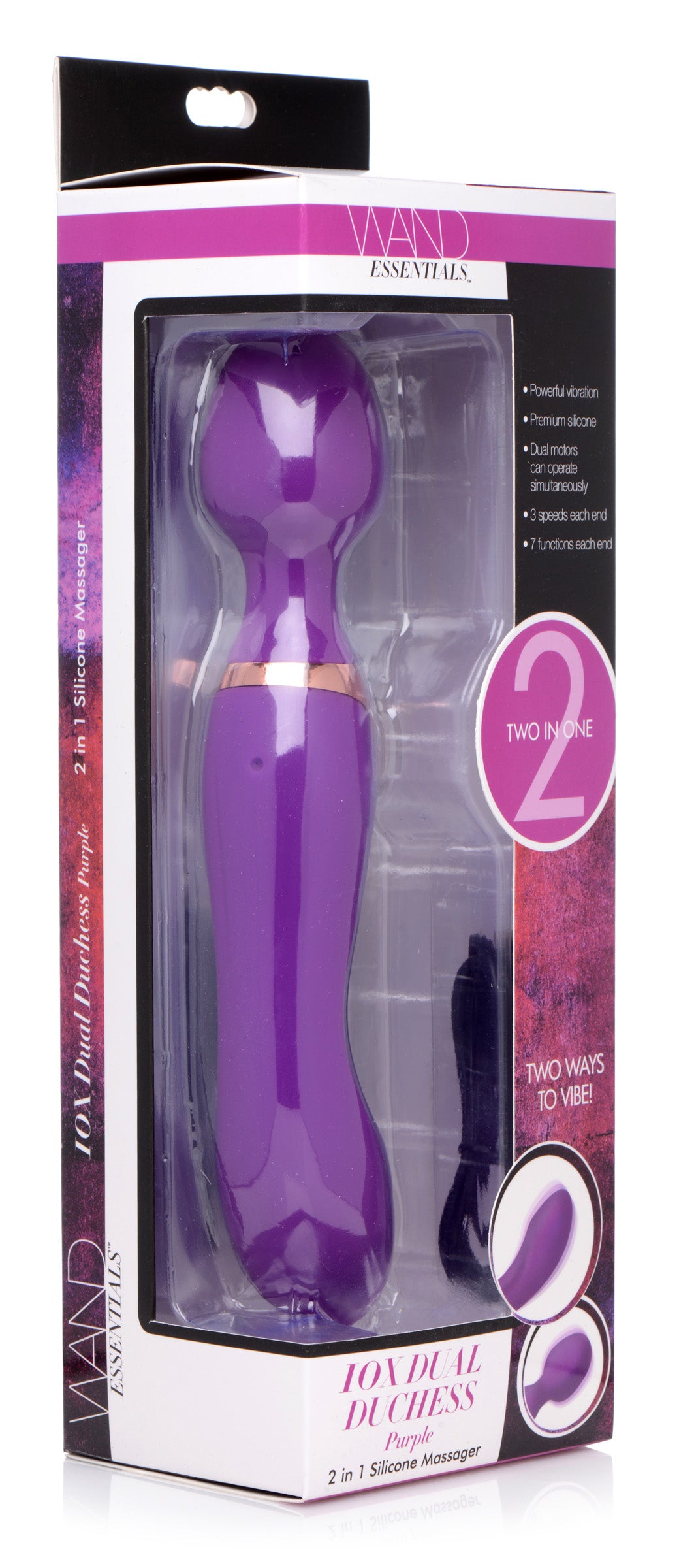 10X Dual Duchess 2-in-1 Silicone Massager - Purple - UABDSM