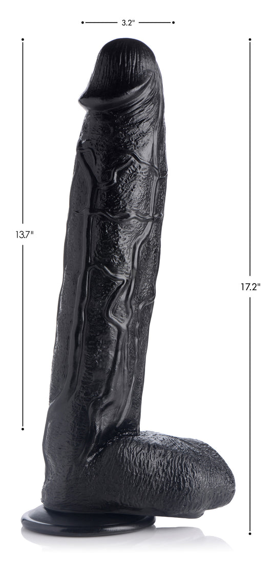 Raging Rhino 17 Inch Veiny Dildo - Black - UABDSM