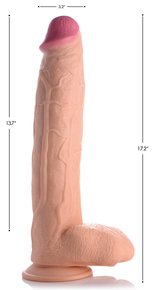 Raging Rhino 17 Inch Veiny Dildo - Flesh - UABDSM