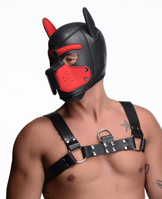 Spike Neoprene Puppy Hood - Red - UABDSM