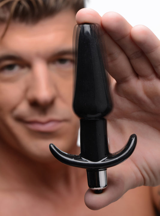 Smooth Vibrating Anal Plug - Black - UABDSM