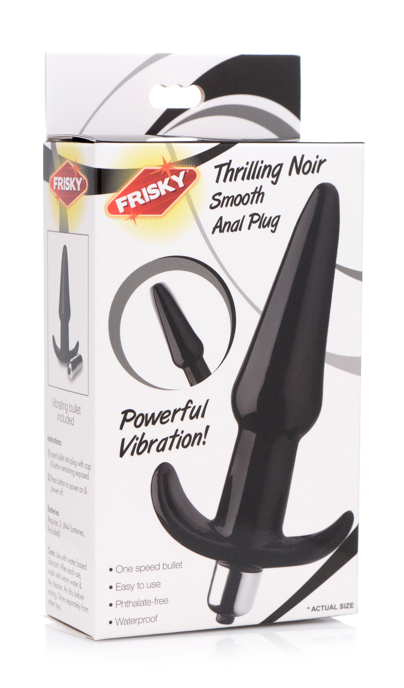Smooth Vibrating Anal Plug - Black - UABDSM