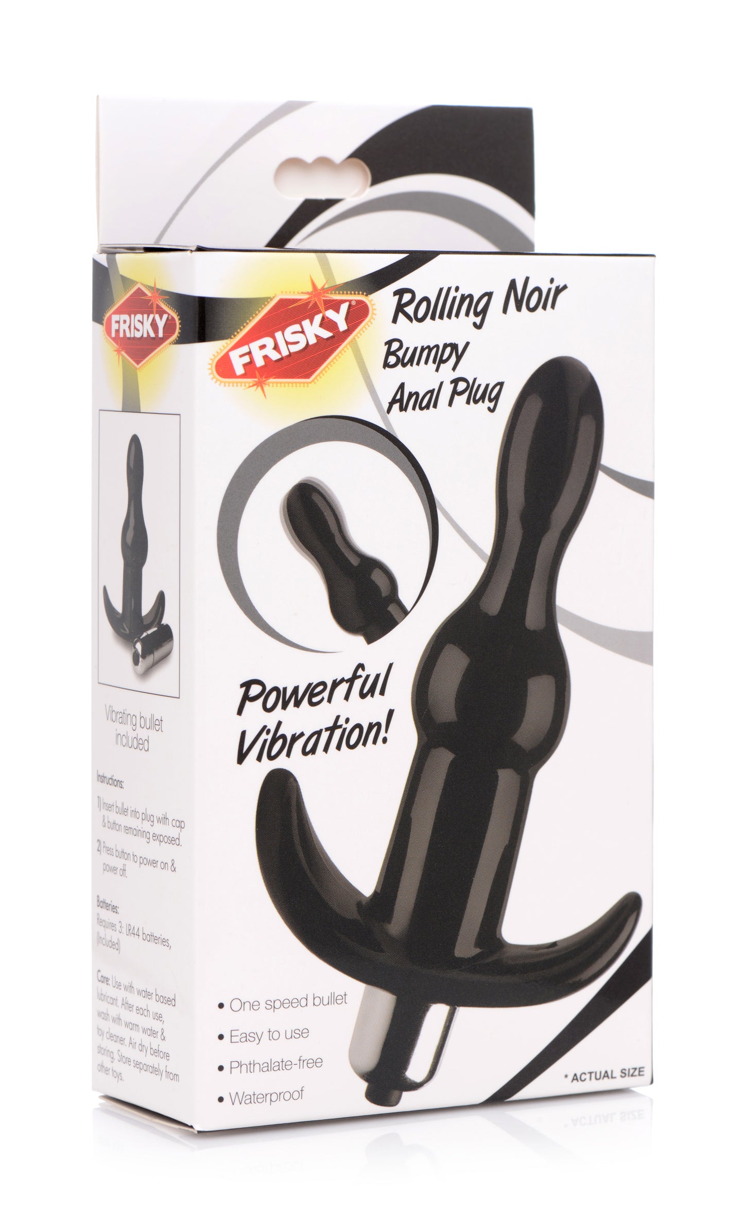 Bumpy Vibrating Anal Plug - Black - UABDSM