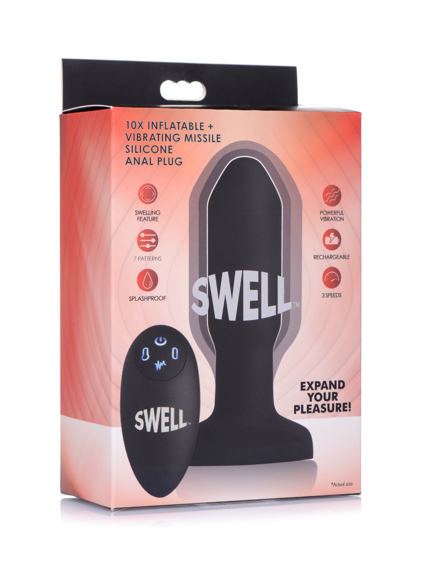 Worlds First Remote Control Inflatable 10X Vibrating Missile Silicone Anal Plug - UABDSM