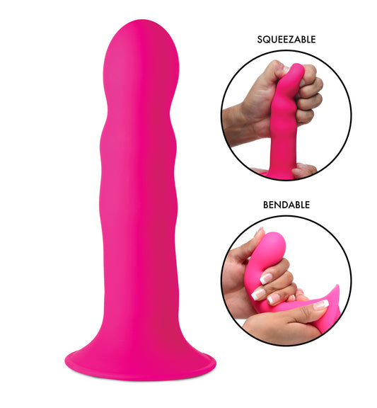 Squeezable Wavy Dildo - Pink Squeezable Wavy Dildo - Pink - UABDSM