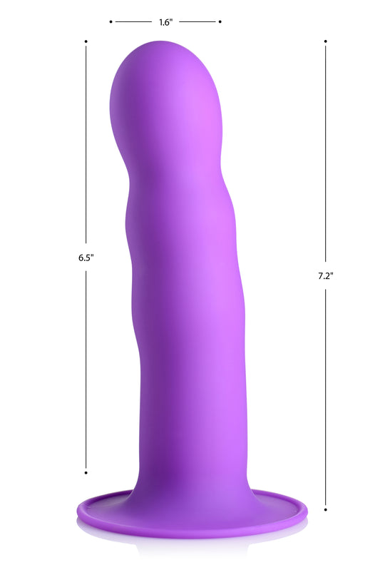 Squeezable Wavy Dildo - Purple - UABDSM