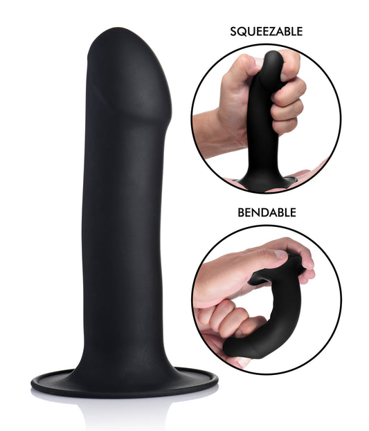 Squeezable Phallic Dildo - Black Squeezable Phallic Dildo - Black - UABDSM