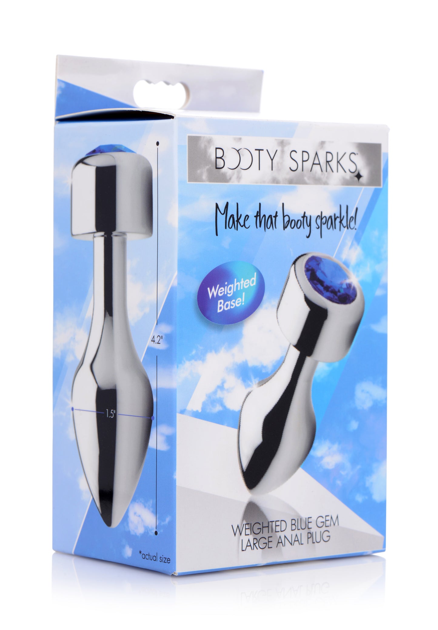 Blue Gem Weighted Anal Plug - Large - UABDSM