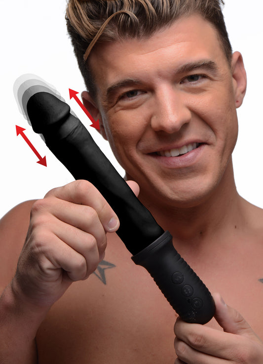 8X Auto Pounder Vibrating and Thrusting Dildo with Handle - Black 8X Auto Pounder Vibrating and Thrusting Dildo with Handle - Black - UABDSM