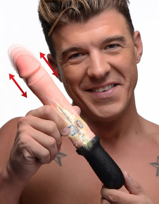 8X Auto Pounder Vibrating and Thrusting Dildo with Handle - Beige 8X Auto Pounder Vibrating and Thrusting Dildo with Handle - Beige - UABDSM