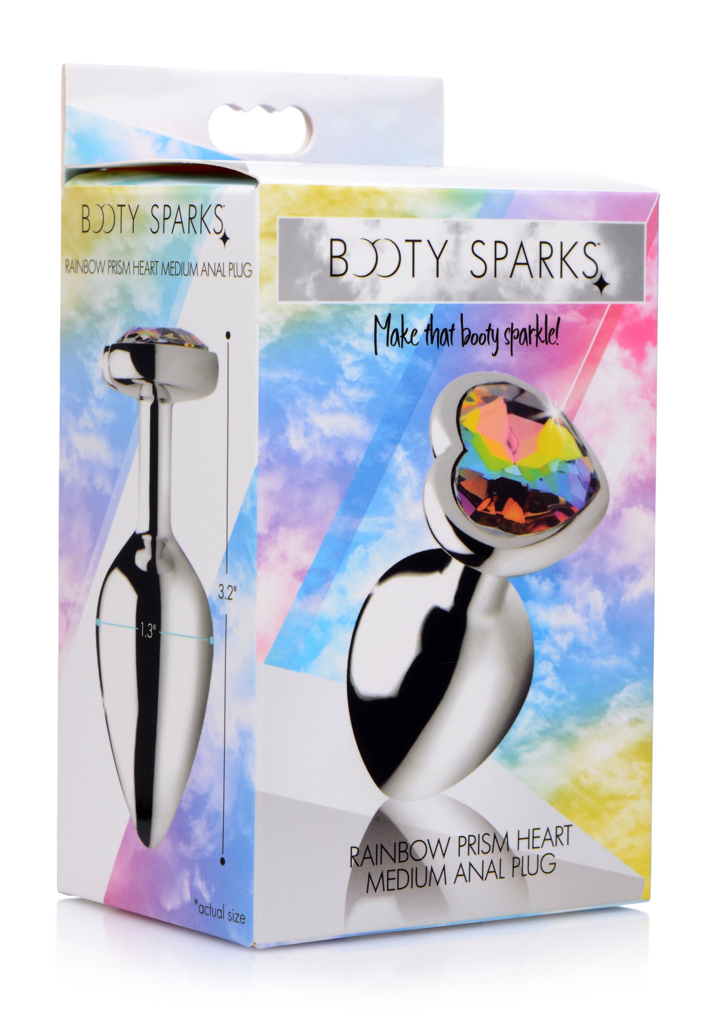 Rainbow Prism Heart Anal Plug - Medium - UABDSM
