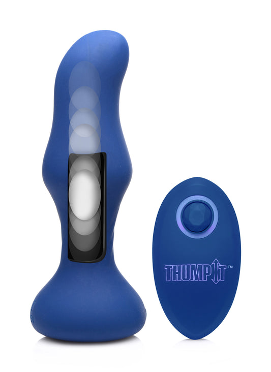 7X Slim Curved Thumping Silicone Anal Plug - UABDSM