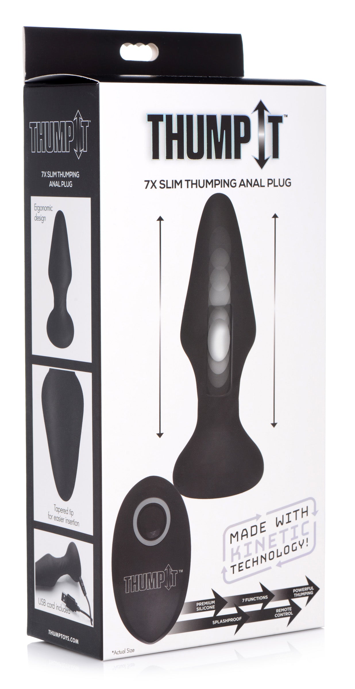 7X Slim Thumping Silicone Anal Plug - UABDSM