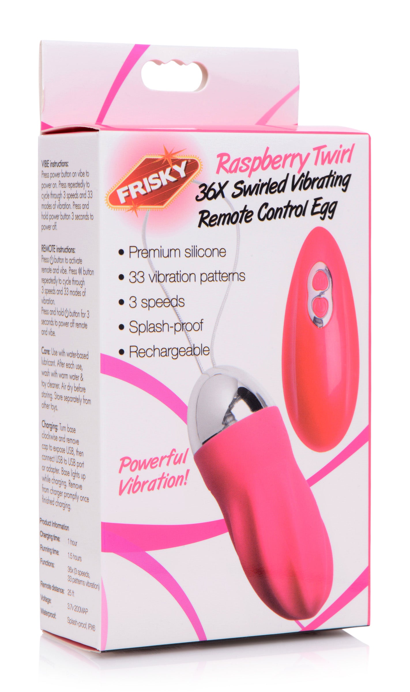 36X Swirled Vibrating Remote Control Egg - UABDSM