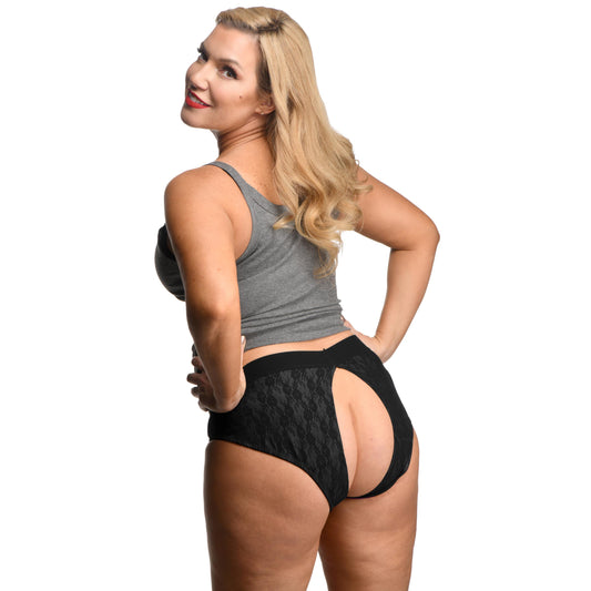 Lace Envy Black Crotchless Panty Harness - 3XL - UABDSM