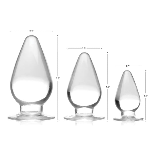 Triple Cones 3 Piece Anal Plug Set - Clear Triple Cones 3 Piece Anal Plug Set - Clear - UABDSM