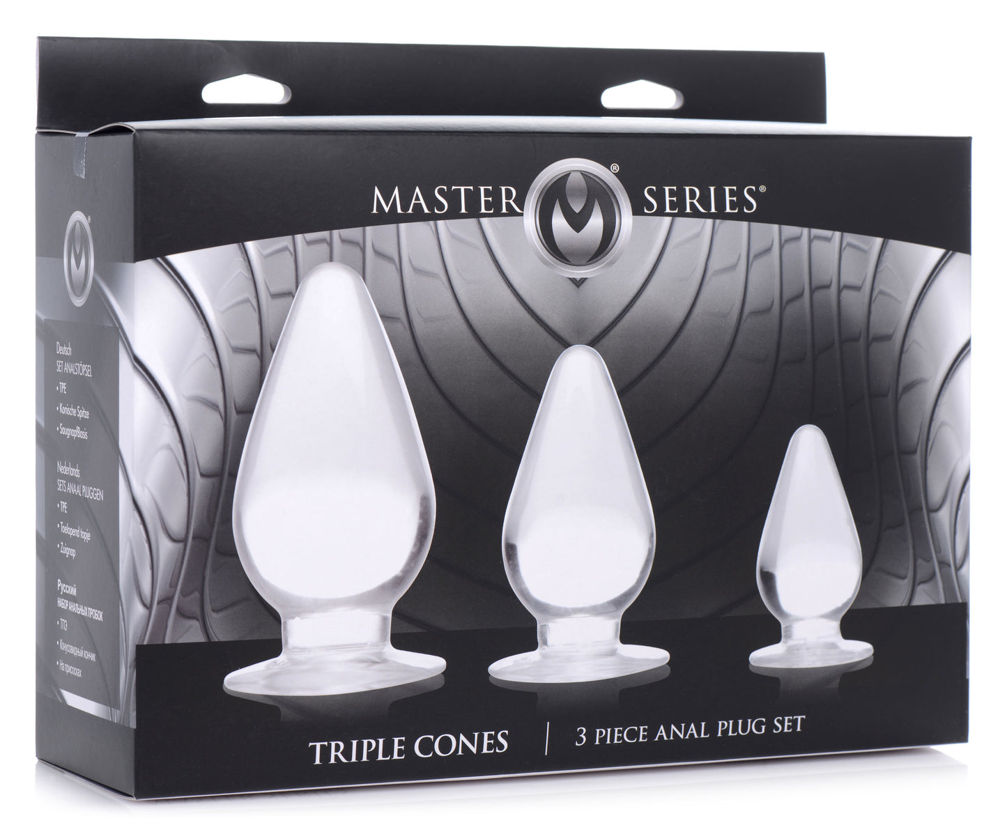 Triple Cones 3 Piece Anal Plug Set - Clear - UABDSM