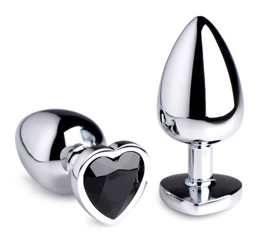 Black Heart Gem Anal Plug - Large - UABDSM