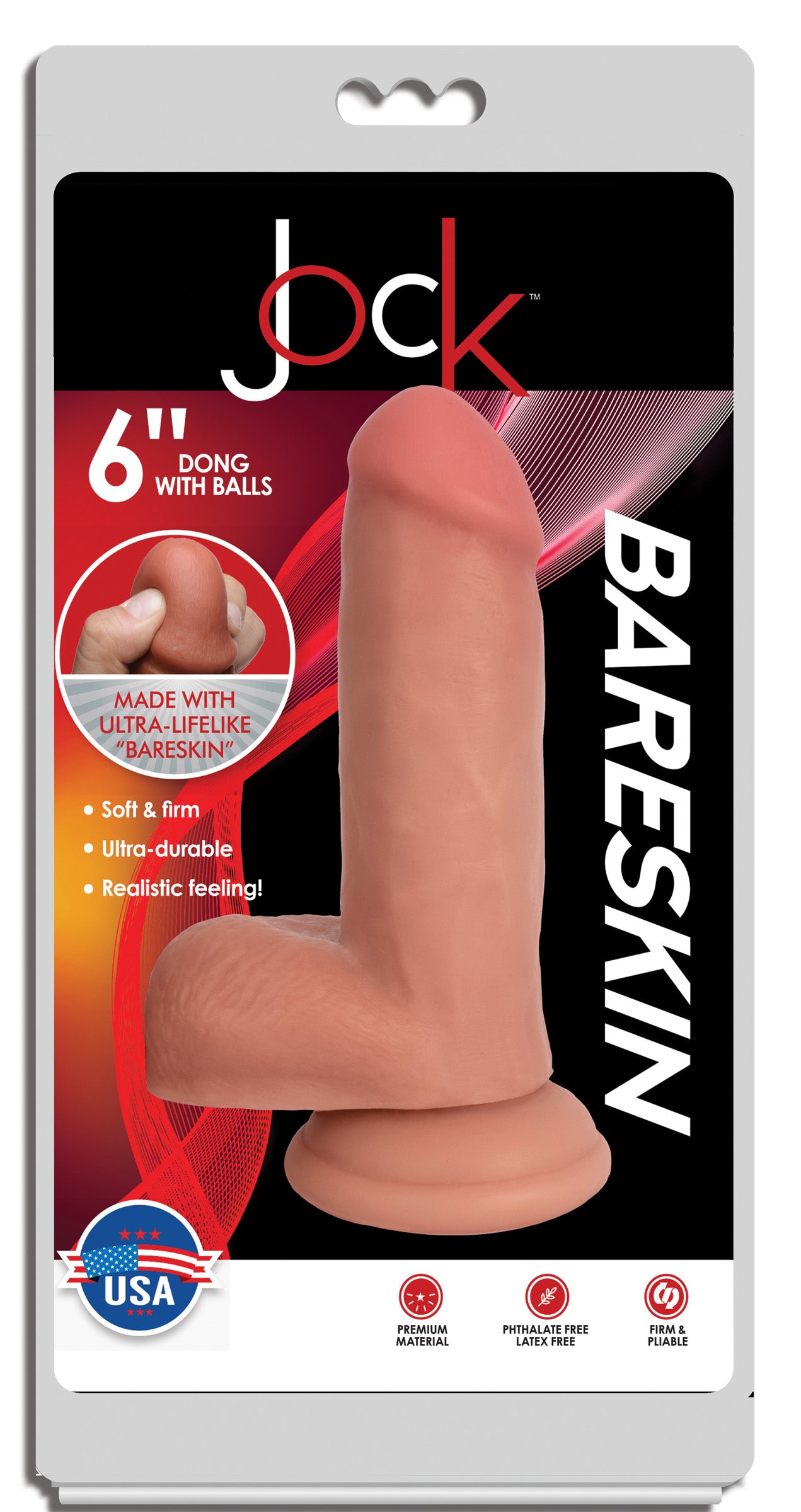 Jock Light Bareskin Dildo with Balls - 6 Inch - UABDSM