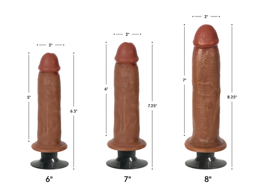 Jock Dark Bareskin Vibrating Dildo - 7 Inch - UABDSM