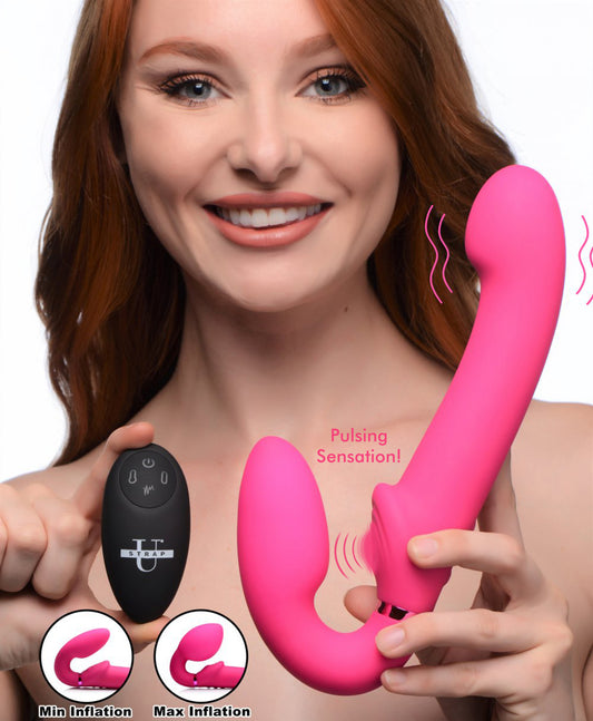 10X Remote Control Ergo-Fit G-Pulse Inflatable and Vibrating Strapless Strap-on - Pink 10X Remote Control Ergo-Fit G-Pulse Inflatable and Vibrating Strapless Strap-on - Pink - UABDSM