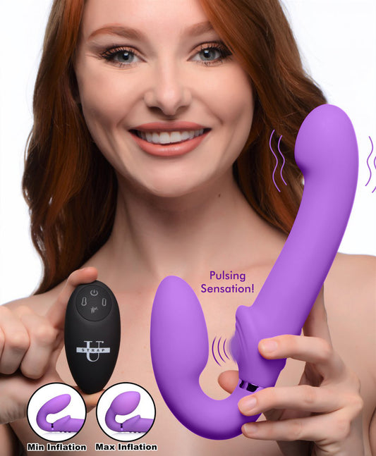 10X Remote Control Ergo-Fit G-Pulse Inflatable and Vibrating Strapless Strap-on - Purple 10X Remote Control Ergo-Fit G-Pulse Inflatable and Vibrating Strapless Strap-on - Purple - UABDSM