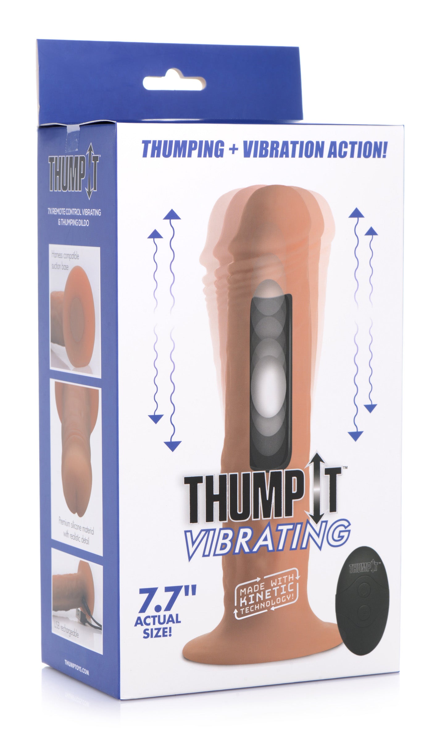 7X Remote Control Vibrating and Thumping Dildo - Medium - UABDSM