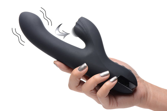 5 Star 13X Silicone Pulsing and Vibrating Rabbit - Black - UABDSM