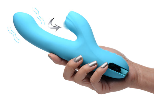 5 Star 13X Silicone Pulsing and Vibrating Rabbit - Teal - UABDSM